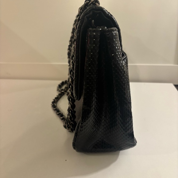 KARL LAGERFELD Paris Agyness shoulder Bag with Silver Tone Chain Straps - Picture 6 of 12